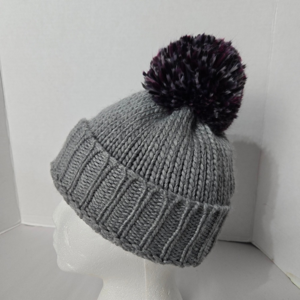NWT FRAAS Pom Space Hat Grey Fleece Lined Knit Beanie Multi Color Pom #1667 - Picture 5 of 8